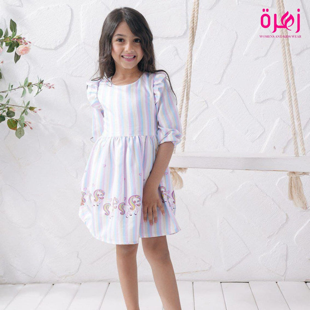 فستان خريفي مقلم