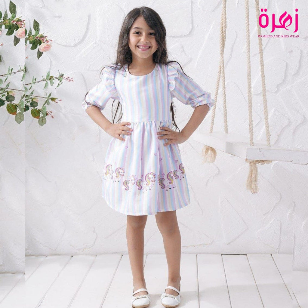 فستان خريفي مقلم