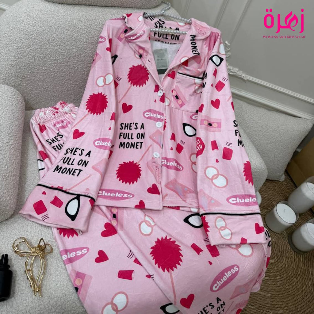 بيجامه بينك قطيفه