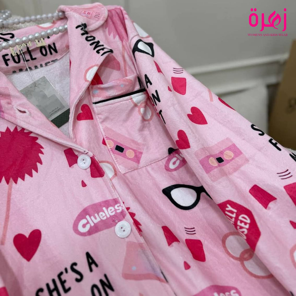 بيجامه بينك قطيفه