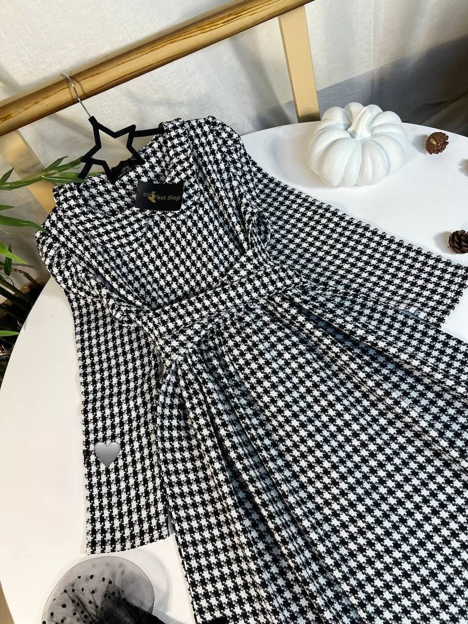 فستان كاروهات شتوي