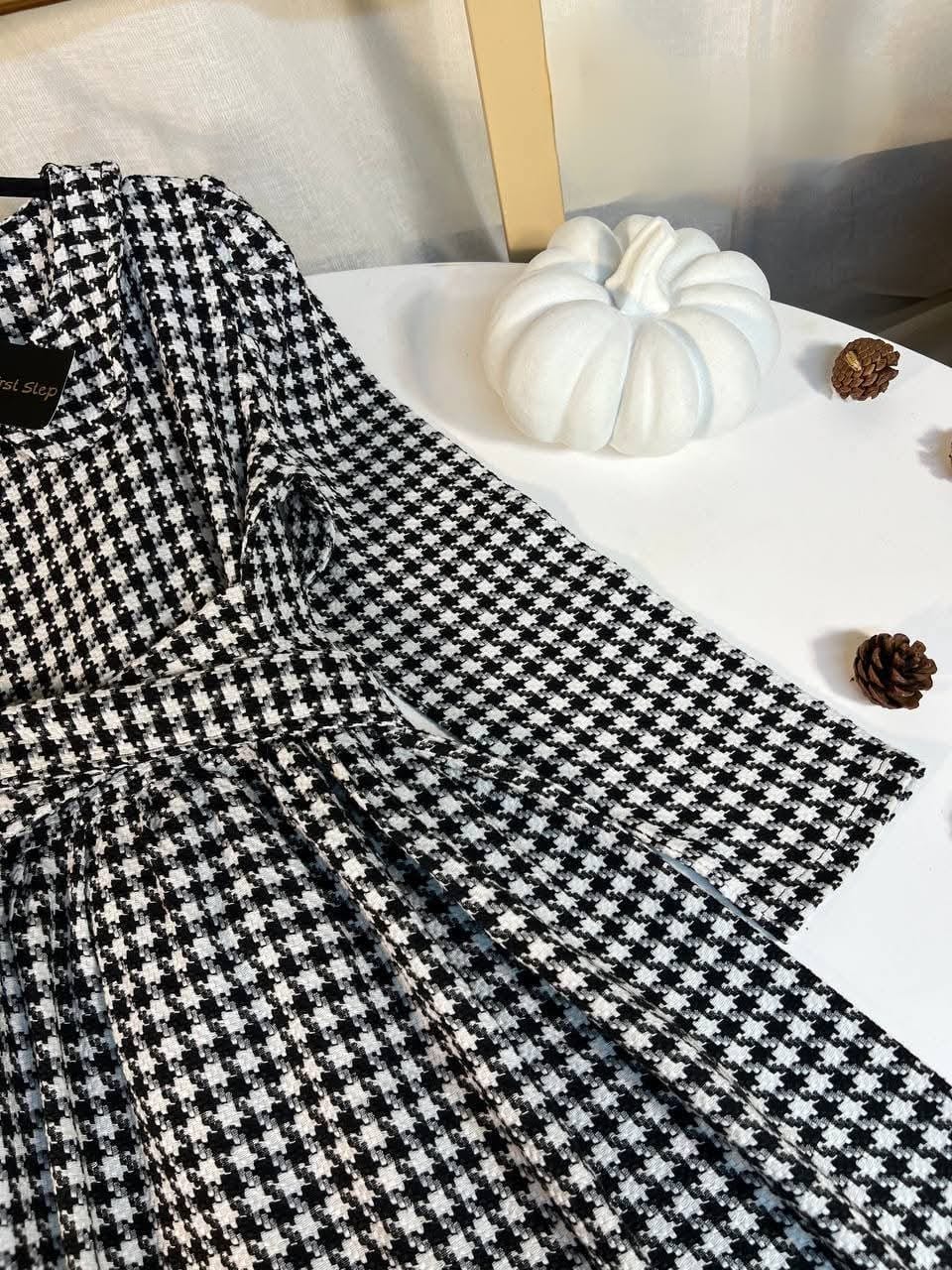 فستان كاروهات شتوي