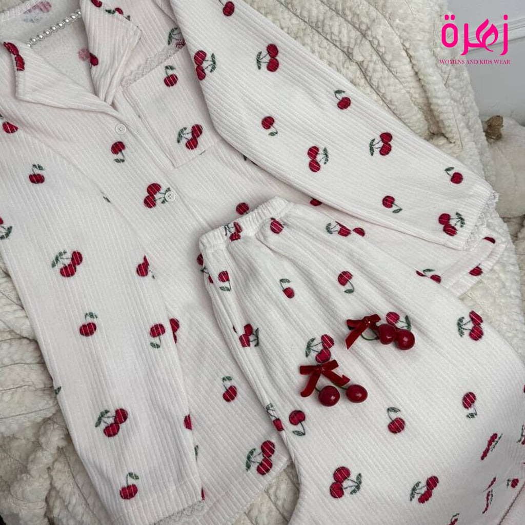 Ribbed velvet pajama set